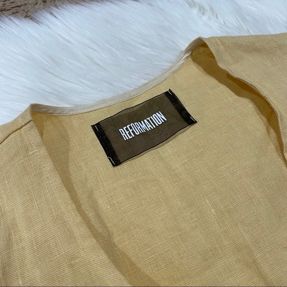 Reformation Yellow Ruffle Mini Dress - Picture 9 of 11